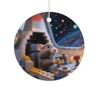 Christmas Ornaments 2025 Ceramic Hanging Ornament with Gold Cord Personalized 3D Cute Guinea Pig Ornaments for Xmas Tree Mantel Yard Festive Winter Holiday Party Decorations Supplies