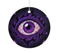 Christmas Ornaments 2025 Ceramic Hanging Ornament with Gold Cord Personalized Evil Eye Ornaments for Xmas Tree Mantel Yard Festive Winter Holiday Party Decorations Supplies