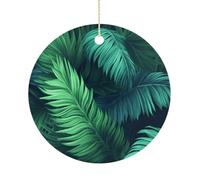 Christmas Ornaments 2025 Ceramic Hanging Ornament with Gold Cord Personalized Tropical Palm Leaves Ornaments for Xmas Tree Mantel Yard Festive Winter Holiday Party Decorations Supplies
