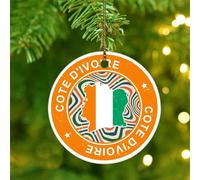 Christmas Ornaments 2025 Cote D'Ivoire Xmas Ornament World State Map Flag Christmas Tree Ornament Latin America Hispanic Country European Asia Africa Flags Collectible Gift for Home Decor Ceramic