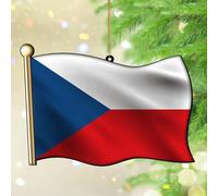 Christmas Ornaments 2025 Czech Republic Acrylic Christmas Ornaments City Flag Souvenir International Souvenir National Country Flags Sailor Sailing Keepsake Tree Decoration Stocking Name Tag