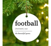 Christmas Ornaments 2025 Football Noun Definition Xmas Ornament Word Description Hanging Ornaments Word Meaning Collectible Gift for Holiday Decoration Ceramic Circle 3" White
