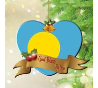 Christmas Ornaments 2025 God Bless Palau Acrylic Xmas Ornament Country Flag Patriotic Pendant Flag Sports Bar Party Events Keepsake Collectible Gift Tree Decoration Stocking Name Tag Transparent