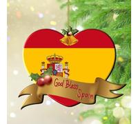 Christmas Ornaments 2025 God Bless Spain Acrylic Xmas Ornament City Flag Souvenir International Christmas Bauble State Flag Travel Sports Keepsake Collectible Gift Tree Decoration Stocking Name Tag
