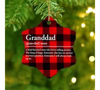 Christmas Ornaments 2025 Granddad Noun Definition Ornament Keepsake Word Meaning Hanging Ornaments Funny Quotes & Sayings Collectible Gift for Holiday Decoration Ceramic Circle 3" White