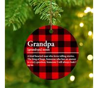 Christmas Ornaments 2025 Grandpa Noun Definition Christmas Tree Ornament Black White Typography Christmas Ornaments Word Meaning Collectible Gift for Holiday Decoration Ceramic Circle 3" White