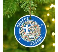 Christmas Ornaments 2025 Greece Xmas Ornament International Flag Banner Christmas Tree Ornament Latin America Hispanic Country European Asia Africa Flags Pendant for Holiday Decoration Ceramic