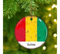 Christmas Ornaments 2025 Guinea Christmas Ornaments Latin America Hispanic Country European Asia Africa Flags Ornament Keepsake Country Flag Patriotic Collectible Gift for Xmas Tree Decoration Ceramic