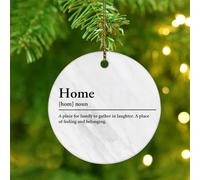 Christmas Ornaments 2025 Home Noun Definition Hanging Ornaments Word Description Ornament Keepsake Funny Minimalist Dictionary Collectible Gift for Indoor Home Decor Ceramic Circle 3" White