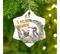 Christmas Ornaments 2025 It's Five O'clock Somewhere' Hanging Ornaments Summer Retro Sunset Drinking Ornament Keepsake Happy Hours Pool Beach Collectible Gift for Xmas Party Decorations Ceramic