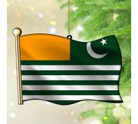 Christmas Ornaments 2025 Kashmir Acrylic Ornament Keepsake Country Flag Patriotic Christmas Bauble Gift Flag Vivid Color Keepsake Collectible Gift Tree Decoration Stocking Name Tag Transparent