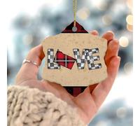 Christmas Ornaments 2025 Love SOUTH DAKOTA Hanging Ornaments Red Black And White USA State Christmas Bauble Present Collectible Gift for Xmas Party Decorations Ceramic Circle 3" White