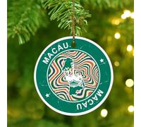 Christmas Ornaments 2025 Macau Xmas Ornament National Country Flags Sailing Hanging Ornaments Flag Sports Bar Party Events Collectible Gift for Holiday Decoration Ceramic Circle 3" White