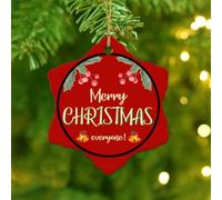 Christmas Ornaments 2025 Merry Christmas Tree Wreath Red Hanging Ornaments for Couple Ornament Keepsake Christmas 2025 Gift Collectible Gift for Holiday Decoration Ceramic Circle 3"