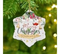 Christmas Ornaments 2025 Merry Christmas Wreath Christmas Ornaments Santa Hat Christmas Bell Christmas Tree Ornament Traditional Botanical Santa Collectible Gift for Xmas Party Decorations Ceramic