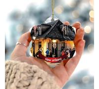 Christmas Ornaments 2025 New Orleans City Landscape Porcelain Pendant Architecture Map Building Art Scenic' Christmas Bauble Collectible Gift for Holiday Christmas Tree Party Decorations Ceramic