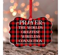 Christmas Ornaments 2025 Prayer The World's Greatest Wireless Connection Acrylic Xmas Ornament Christmas Bauble Keepsake Collectible Gift Tree Decoration Stocking Name Tag Transparent Ornament