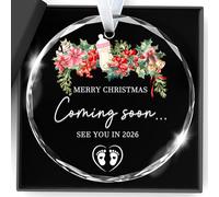 Christmas Ornaments 2025 Pregnancy Announcement Expecting Baby Ornament Merry Christmas Coming Soon See You in 2026 Great Grandparents Gifts Xmas Crystal Hanging Decor to Husband Grandparents Families