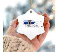 Christmas Ornaments 2025 Puerto' Rico' Keepsake Gift Architecture Map Building Art Scenic' Christmas Bauble Present Collectible Gift for Indoor Home Decor Ceramic Circle 3" White