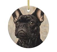 Christmas Ornaments 2025 Round Ceramic Hanging Ornament Personalized Keepsake french bulldog Christmas Ornaments for Christmas Tree Party Holiday Decorations Birthday Xmas Gifts