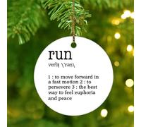 Christmas Ornaments 2025 Run Noun Definition Christmas Ornaments Word Meaning Xmas Ornament Concept Text Typography Collectible Gift for Indoor Home Decor Ceramic Circle 3" White