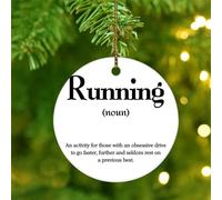 Christmas Ornaments 2025 Running Noun Definition Christmas Tree Ornament Word Description Xmas Ornament Concept Text Typography Collectible Gift for Xmas Tree Decoration Ceramic Circle 3" White