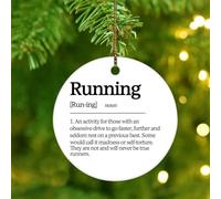 Christmas Ornaments 2025 Running Noun Definition Ornament Keepsake Funny Quotes & Sayings Hanging Ornaments Word Meaning Collectible Gift for Indoor Home Decor Ceramic Circle 3" White