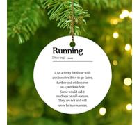 Christmas Ornaments 2025 Running Noun Definition Ornament Keepsake Linguistics Quote Phrase Christmas Ornaments Word Description Collectible Gift for Xmas Tree Decoration Ceramic Circle 3" White
