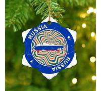 Christmas Ornaments 2025 Russia Hanging Ornaments Flag Sports Bar Party Events Christmas Ornaments America Country Asia Africa Flags Pendant for Christmas Tree Decorations Ceramic