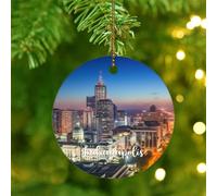 Christmas Ornaments 2025 Skyline Indianapolis City Landscape Ornament Keepsake Contemporary Cityscape Christmas Ornaments Contemporary Cityscape Collectible Gift for Indoor Home Decor Ceramic