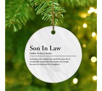 Christmas Ornaments 2025 Son In Law Noun Definition Xmas Ornament Funny Quotes & Sayings Christmas Ornaments Word Description Collectible Gift for Indoor Home Decor Ceramic Circle 3" White