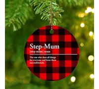 Christmas Ornaments 2025 Step-Mum Noun Definition Hanging Ornaments Linguistics Quote Phrase Christmas Tree Ornament Word Meaning Collectible Gift for Festive Holidays Home Decor Ceramic Circle 3"