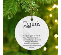 Christmas Ornaments 2025 Tennis Christmas Tree Ornament Meaning Description Ornament Keepsake Word Meaning Collectible Gift for Festive Holidays Home Decor Ceramic Circle 3" White