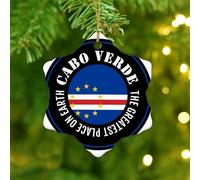 Christmas Ornaments 2025 The Greatest Place on Earth Cabo Verde Ornament Keepsake America Country Asia Africa Flags Xmas Ornament Gift Flag Vivid Color Pendant for Holidays Home Decor Ceramic