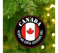 Christmas Ornaments 2025 The Greatest Place on Earth Canada Xmas Ornament City Flag Souvenir International Christmas Ornaments Global World Flag Travel Pendant for Holidays Home Decor Ceramic