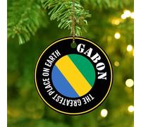 Christmas Ornaments 2025 The Greatest Place on Earth Gabon Christmas Ornaments America Country Asia Africa Flags Hanging Ornaments World State Map Flag Pendant for Xmas Party Decorations Ceramic