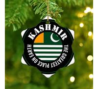 Christmas Ornaments 2025 The Greatest Place on Earth Kashmir Christmas Tree Ornament Global World Flag Travel Christmas Ornaments Flag Sports Bar Party Pendant for Holiday Decoration Ceramic