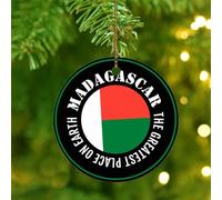 Christmas Ornaments 2025 The Greatest Place on Earth Madagascar' Xmas Ornament Global World Flag Travel Christmas Ornaments Country Flag Patriotic Collectible Gift for Indoor Home Decor Ceramic