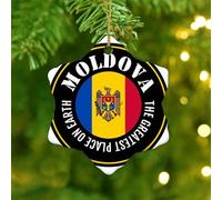 Christmas Ornaments 2025 The Greatest Place on Earth Moldova Christmas Ornaments World State Map Flag Ornament Keepsake Global World Flag Travel Collectible Gift for Holidays Home Decor Ceramic