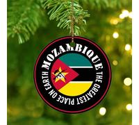 Christmas Ornaments 2025 The Greatest Place on Earth Mozambique Xmas Ornament Global World Flag Travel Christmas Tree Ornament Country Flag Patriotic Collectible Gift for Home Decor Ceramic