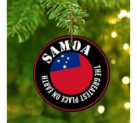 Christmas Ornaments 2025 The Greatest Place on Earth Samoa Christmas Tree Ornament America Country Asia Africa Flags Hanging Ornaments World Countries Flag International Pendant for Home Decor Ceramic