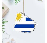 Christmas Ornaments 2025 Uruguay Flags Acrylic Christmas Ornaments State Shaped State Map Pendant State Map Outline Keepsake Collectible Gift Tree Decoration Stocking Name Tag Transparent Ornament
