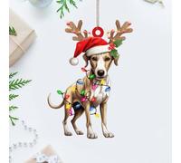 Christmas Ornaments 2025 Whippet with Antlers Acrylic Xmas Ornament Pet Portrait Bulldog Boxer Christmas Bauble Dog Mom Dog Dad Puppy Lover Keepsake Collectible Gift Tree Decoration Stocking Name Tag