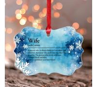Christmas Ornaments 2025 Wife Noun Definition Acrylic Christmas Tree Ornament Funny Quotes & Sayings Souvenir Word Description Keepsake Collectible Gift Tree Decoration Stocking Name Tag Transparent