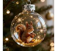 Christmas Ornaments - 2026 Wildlife Wonders Collection Crystal Glass Ornament,3D Animal Christmas Decoration, Clear Plastic Xmas Balls,Forest Life Glass Christmas Ornaments Balls Winter Holiday