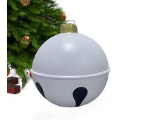 Christmas Ornaments - 24in Blow Up Ball Ornaments, Large Outdoor Christmas PVC Inflatable Ball, Giant Outdoor Snowflake Bell Bauble | PVC Large Decorations for Winter Halloween Porch Garden Yard