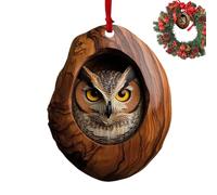 Christmas Ornaments - Acrylic Pendant | Animal Ornaments | Raccoon Owl Squirrel Hedgehog Bunny Bird Wildlife Ornaments, 2D Cute Vivid Wildlife Ornaments with Lanyard for Home Backpack Parties