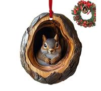 Christmas Ornaments - Acrylic Pendant | Animal Ornaments | Raccoon Owl Squirrel Hedgehog Bunny Bird Wildlife Ornaments, 2D Cute Vivid Wildlife Ornaments with Lanyard for Home Backpack Parties