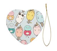 Christmas Ornaments Animal Ice Cream Decorations Heart Ceramic Christmas Tree Ornaments For Holiday Decor Home Decorations Xmas Gifts