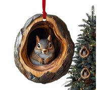 Christmas Ornaments Animals - Christmas Tree Animals Print | Seasonal Forest Decor | Squirrel Hedgehog Owl Raccoon | Cute Owl Squirrel Hedgehog Forest Decor